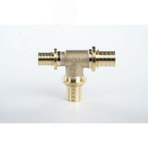 Тройник 25х25х20 переходной, аксиальный, латунь DZR