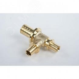 Тройник 25х16х16 переходной, аксиальный, латунь DZR