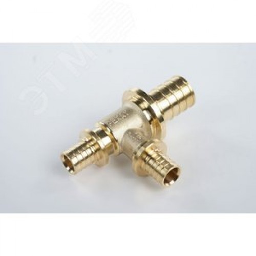 Тройник 20х16х16 переходной, аксиальный, латунь DZR