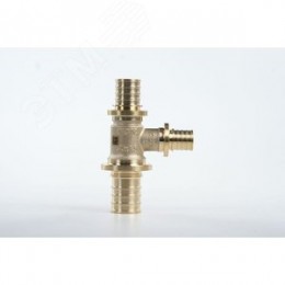 Тройник 25х16х20 переходной, аксиальный, латунь DZR