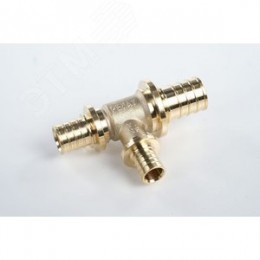 Тройник 25х16х20 переходной, аксиальный, латунь DZR