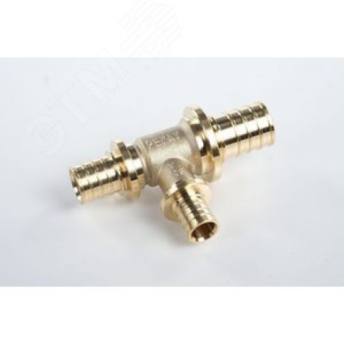 Тройник 25х16х20 переходной, аксиальный, латунь DZR