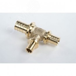 Тройник 25х16х20 переходной, аксиальный, латунь DZR