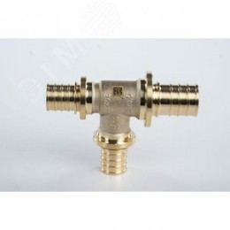 Тройник 25х20х20 переходной, аксиальный, латунь DZR