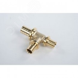 Тройник 25х20х20 переходной, аксиальный, латунь DZR