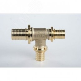 Тройник 25х20х20 переходной, аксиальный, латунь DZR