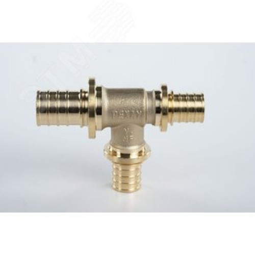 Тройник 25х20х20 переходной, аксиальный, латунь DZR