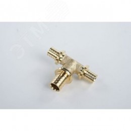 Тройник 16х20х16 переходной, аксиальный, латунь DZR