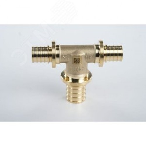 Тройник 16х20х16 переходной, аксиальный, латунь DZR