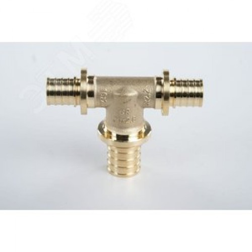 Тройник 16х20х16 переходной, аксиальный, латунь DZR