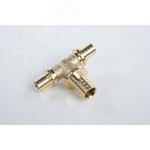 Тройник 20х25х20 переходной, аксиальный, латунь DZR