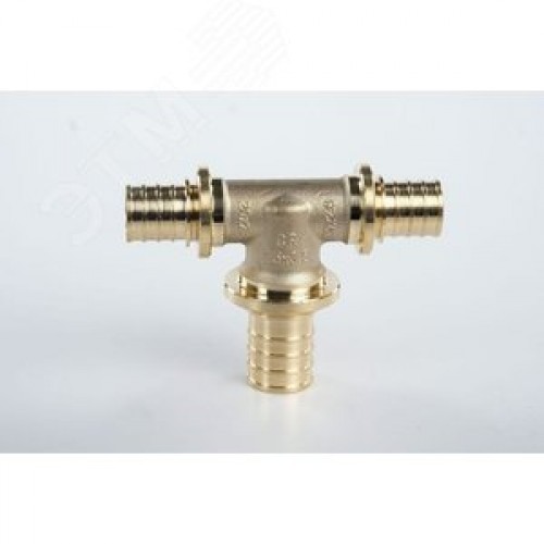 Тройник 20х25х20 переходной, аксиальный, латунь DZR