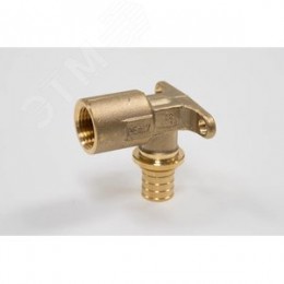 Угольник 16х1/2'ВР переходной с внутренней резьбой, водорозетка, длинный, аксиальный, латунь DZR