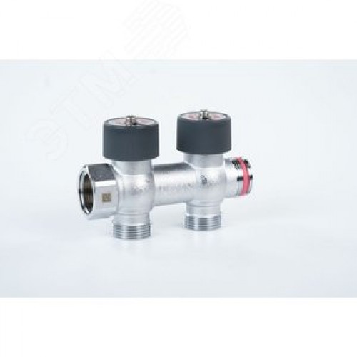 Коллектор распределительный G3/4 2 отвода G3/4 с  плавной регулировкой