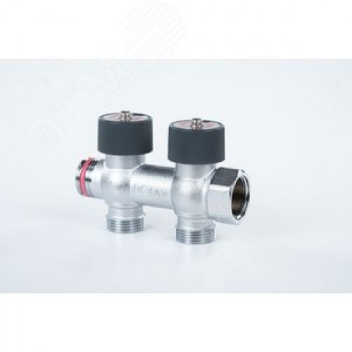 Коллектор распределительный G3/4 2 отвода G3/4 с  плавной регулировкой