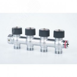 Коллектор распределительный G3/4 4 отвода G3/4 с  плавной регулировкой