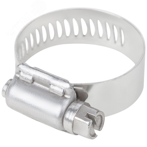 Хомут обжимной просечной 18-32мм нержавеющая сталь ширина 12.7мм