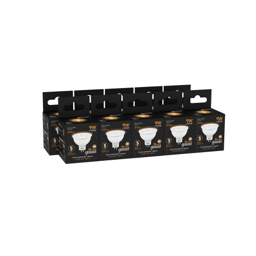 Лампа светодиодная LED 9 Вт 830 лм 3000К софит MR16 теплый GU5.3 AC 220В Black