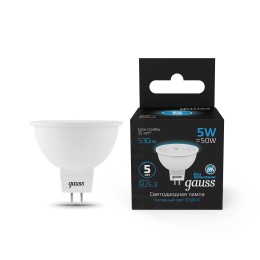 Лампа светодиодная LED 5 Вт 530 лм 6500К софит MR16 холодный GU5.3 AC 220В Black