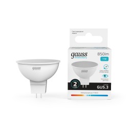 Лампа светодиодная LED 11 Вт 850 лм 4100К софит MR16 нейтральный GU5.3 AC 220В Elementary