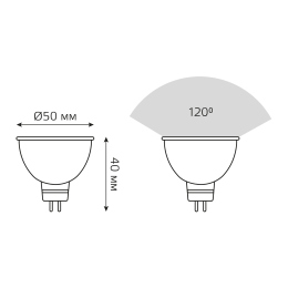 Лампа светодиодная LED 5.5 Вт 470 лм 6500К софит MR16 холодный GU5.3 AC 220В Elementary
