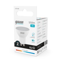 Лампа светодиодная LED 7 Вт 550 лм 4100К софит MR16 нейтральный GU10 AC 220В Elementary