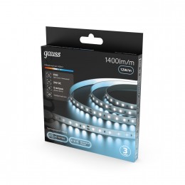 Лента светодиодная 12 Вт/м DC 24В 4000К IP20 120LED SMD2835 1400 лм/м Black Gauss