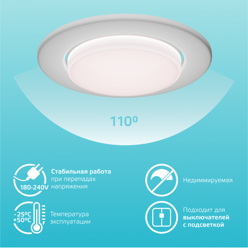 Лампа светодиодная LED 15 Вт 1080 лм 4100К таблетка нейтральный GX53 AC 220В Elementary