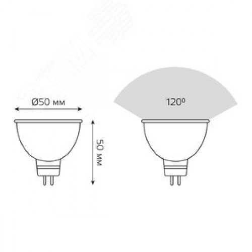 Лампа светодиодная LED 7 Вт 630 лм 4100К софит MR16 нейтральный GU5.3 AC 220В Black