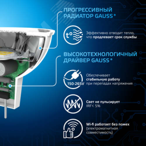 Лампа светодиодная LED 5 Вт 530 лм 6500К софит MR16 холодный GU5.3 AC 220В Black