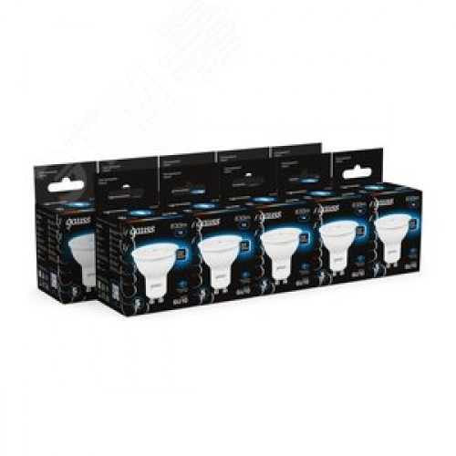 Лампа светодиодная LED 9 Вт 830 лм 6500К софит MR16 холодный GU10 AC 220В Black