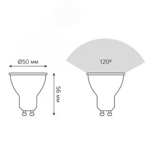 Лампа светодиодная LED 9 Вт 830 лм 6500К софит MR16 холодный GU10 AC 220В Black