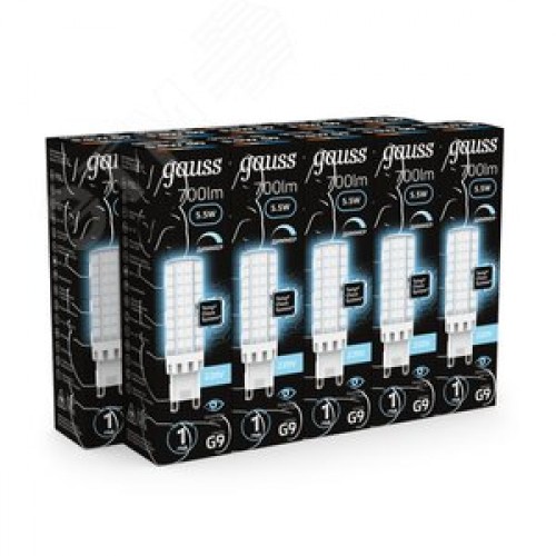 Лампа светодиодная LED 5.5 Вт 700 лм 4100К капсула нейтральный G9 AC 220В керамическая диммируемая Black Gauss