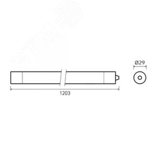Светильник промышленный линейный ДСП 24 Вт 2500 лм 4000К AC 220В IP65 1203х29х29мм матовый COMPACT