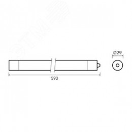 Светильник промышленный линейный ДСП 12 Вт 1250 лм 6500К AC 220В IP65 590х29х29мм матовый COMPACT