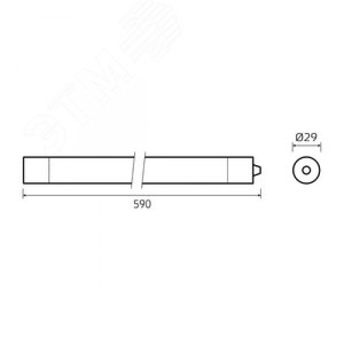Светильник промышленный линейный ДСП 12 Вт 1250 лм 6500К AC 220В IP65 590х29х29мм матовый COMPACT