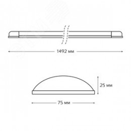 Светильник светодиодный ДПО 50 Вт 4550 лм 6500К AC 220В IP20 1492х75х25мм матовый опал WLF-1