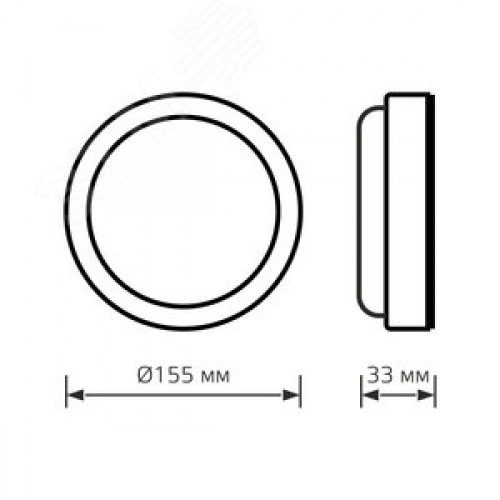 Светильник светодиодный ДБП 15 Вт 1100 Лм 4000К AC 220В белый IP40 круг D155х33 мм пластик ЖКХ HALL