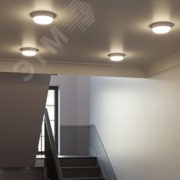 Светильник светодиодный ДБП 15 Вт 1100 лм 4000К AC 220В Белый IP40 круг D155х33мм Пластик ЖКХ с оптико-акустическим датчиком HALL