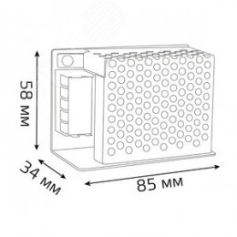 Блок питания для светодиодной ленты 30 Вт AC 100-264В Uвых 24В IP20 85х58х34мм Black