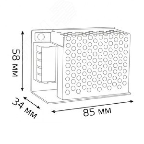 Блок питания для светодиодной ленты 30 Вт AC 100-264В Uвых 24В IP20 85х58х34мм Black