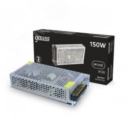 Блок питания для светодиодной ленты 150 Вт AC 100-264В Uвых 24В IP20 199х98х42мм Black