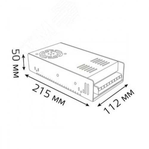 Блок питания для светодиодной ленты 360 Вт AC 100-264В Uвых 24В IP20 215х112х50мм Black