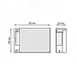 Блок питания для светодиодной ленты 30 Вт AC 100-264В Uвых 12В IP20 90х57х38мм Black