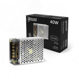 Блок питания для светодиодной ленты 40 Вт AC 100-264В Uвых 12В IP20 108х78х36мм Black