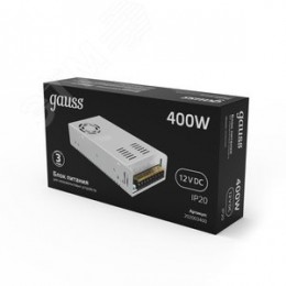 Блок питания для светодиодной ленты 400 Вт AC 100-264В Uвых 12В IP20 215х115х50мм Black Gauss