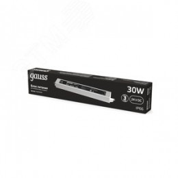 Блок питания для светодиодной ленты 30 Вт AC 100-264В Uвых 24В IP66 220х30х20мм Black