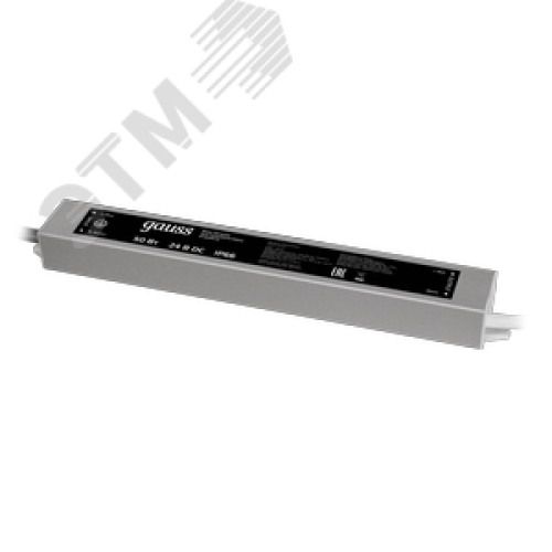 Блок питания для светодиодной ленты 50 Вт AC 100-264В Uвых 24В IP66 220х30х20мм Black