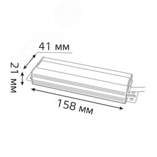 Блок питания для светодиодной ленты 75 Вт AC 100-264В Uвых 24В IP66 158х41х21мм Black