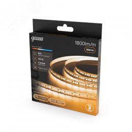 Лента светодиодная 16 Вт/м DC 24В 3000К IP20 1800 лм/м Black Gauss